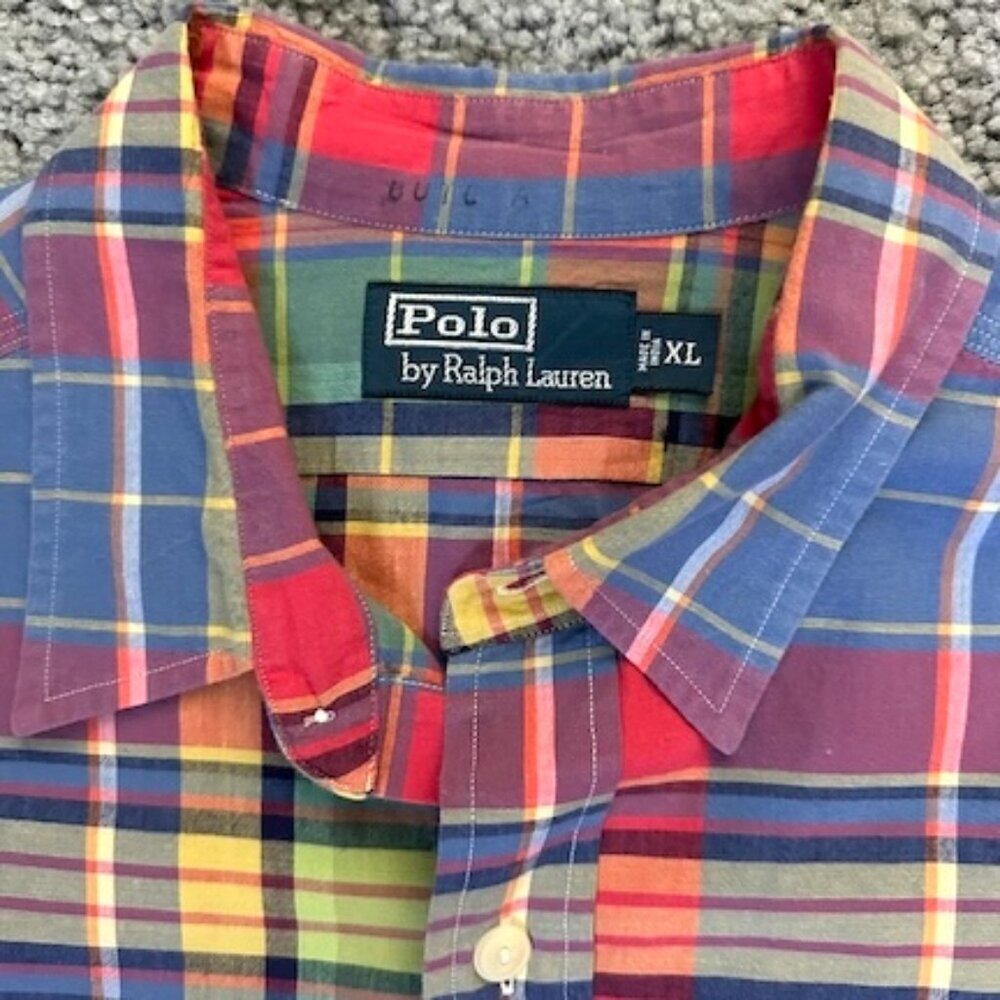 Polo Ralph Lauren Men's Multicolor Plaid Long-Sleeved Shirt - Sz. XL - EUC - Picture 4 of 11